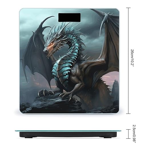 Digital Bathroom Scale for Body Weight Scale with Bright LCD Display High Accuracy Step-On Technology Auto On/Off Cool Dragon Digital Scales 400 Lbs /180kg