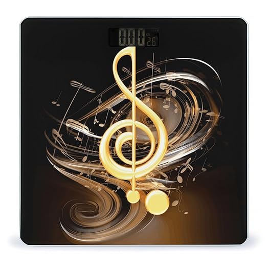 Music Note Bathroom Scale Large LCD Backlight Display Digital Scale Rounded Corners Body Scales Automatic Power On/Off Bathroom Scales for Home Bedrooms