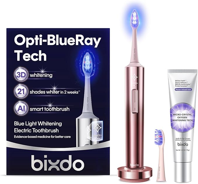 Whitening Electric Toothbrush for Adults Professional 460nm Whitening Blue Light Tech 31000VPM Sonic &amp Oscillating Cleaning with Smart AI Sensor 6-Month Long-Lasting Battery