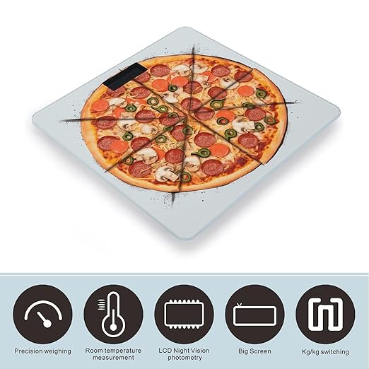 I Love Pizza Smart Scale for Body Weight Accurate Bathroom Scale with LED Display Digital Weight Scales Weighing Machine High Precision Scales for Bath Home