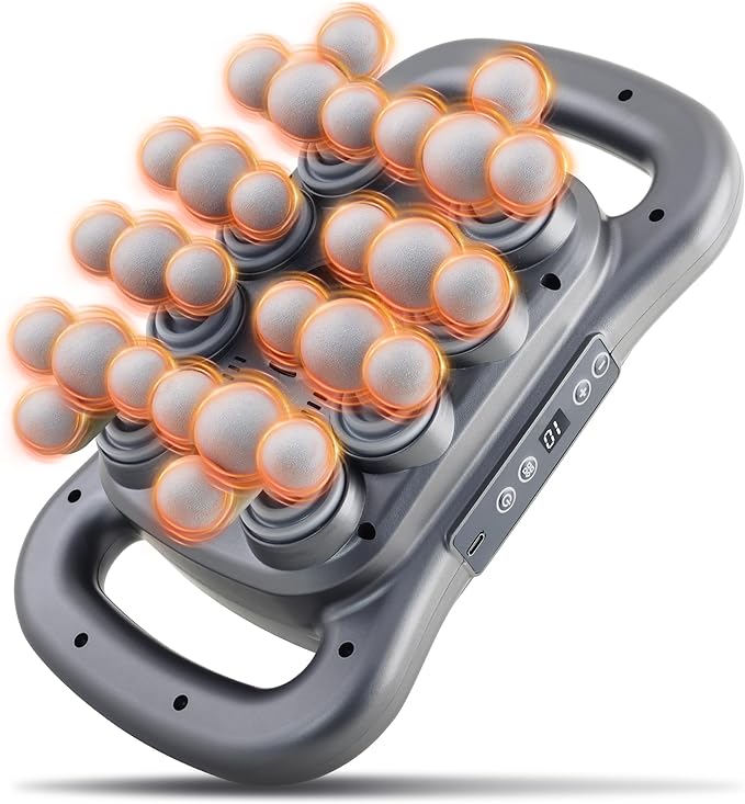 28 Head Massage Gun Set Deep Tissue Percussion Massager Electric Massage Tools with 9 Styles &amp Levels Dark Grey