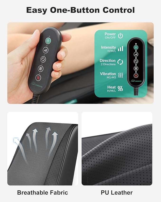 Snailax Cordless Shiatsu Neck Massager with Heat &amp Vibration Back Neck Shoulder Massager for Pain Relief Deep Tissue 4D Kneading Back Massage Pillow Rechargeable Portable Massage
