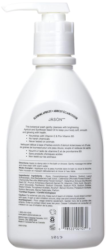 JASON NATURAL PRODUCTS BODY WASHAPRICOT SATIN 30 FZ