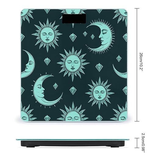 Men's Fashion Automatic Switch Digital Bathroom Weighing Scale Smart Scale Trippy Sun Moon Star