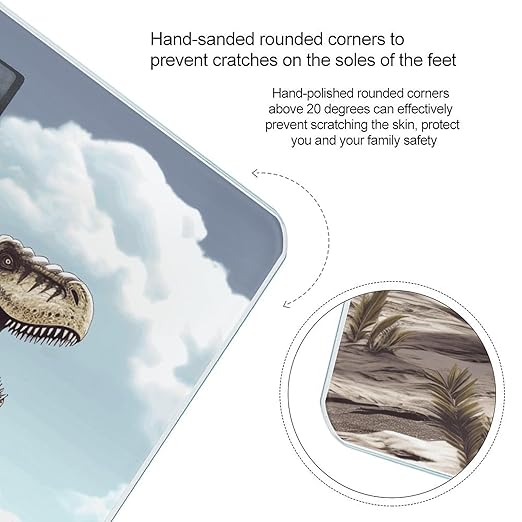 Dinosaur Walking Dinosaur Walking Scale for Body Weight Precision Bathroom Weighing Scales with Back Lit LCD Display Sturdy Tempered Glass Body Weight Scales Digital Bathroom Scale 400lb