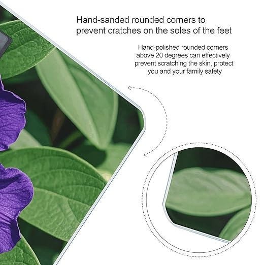 Purple Flowers Digital Bathroom Scale for Body Weight Weighing Scale with Backlit LCD Display High Precision Measurements &amp Measures Weight Up to 180kg