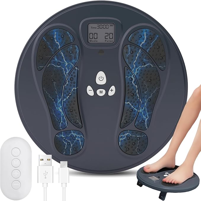 FDA Cleared - Electronic Muscle Stimulator for Neuropathy Foot Leg Massage EMS Foot Massager for Pain Relief &amp Muscle Relaxation EMS/TENS Feet Stimulator for Circulation for Dad Mum Elder Gifts