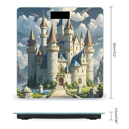 Fairytale Castle Scale for Body Weight Smart Scales Digital Bathroom Scale High Precision Weighing Scales with Large Display Weighing Machine for People
