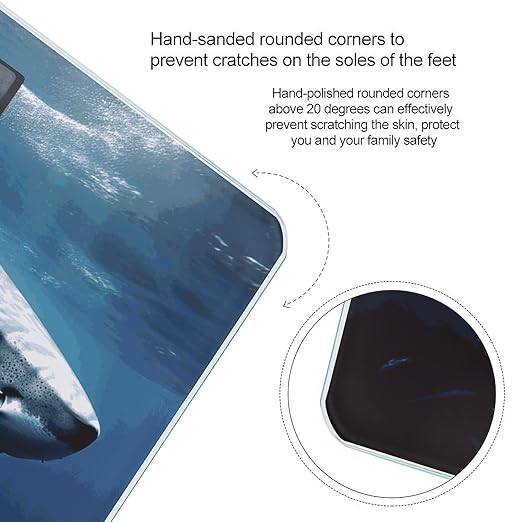 Great White Shark Smart Scale for Body Weight Accurate Bathroom Scale with LED Display Digital Weight Scales Weighing Machine High Precision Scales for Bath Home