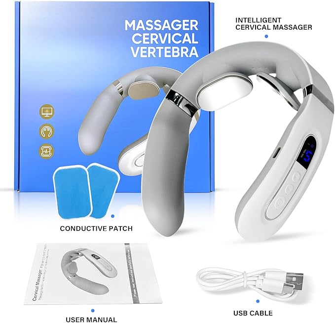 Richie House Neck Massager with Heat Neck Massager for Pain Relief Deep TissueElectric Portable Neck Massager with Heat for Women Men