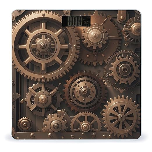 Steampunk Mechanical Gears Smart Scale for Body Weight Accurate Bathroom Scale with LED Display Digital Weight Scales Weighing Machine High Precision Scales for Bath Home