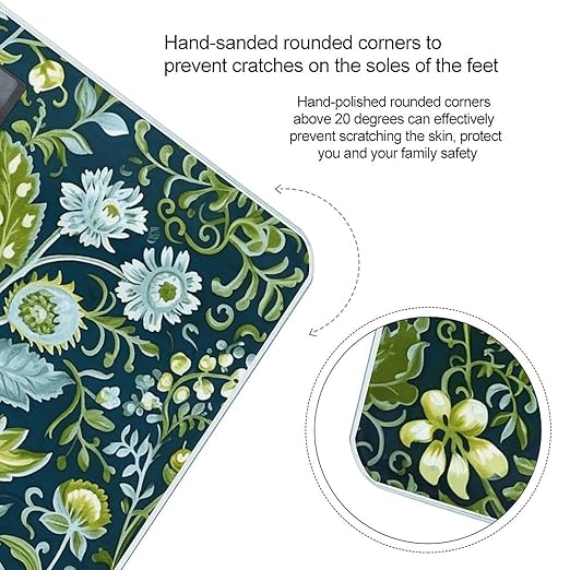 Country Style Flowers Scale for Body Weight Smart Scales Digital Bathroom Scale High Precision Weighing Scales with Large Display Weighing Machine for People