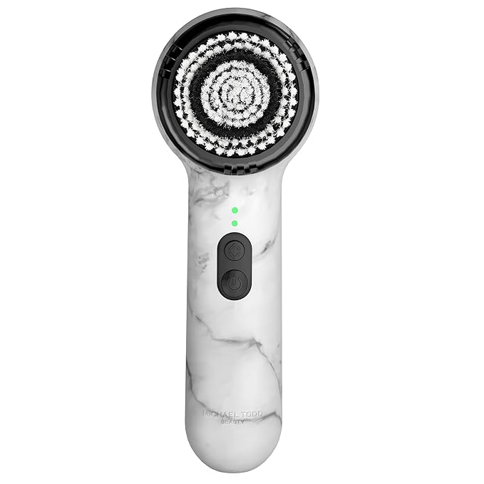 Michael Todd Beauty Soniclear Allure 2024 Best of Beauty Winner Facial Cleansing + Exfoliation Brush System with Antimicrobial Protected Bristles 4 speeds Serum Infusion Head + Travel Case