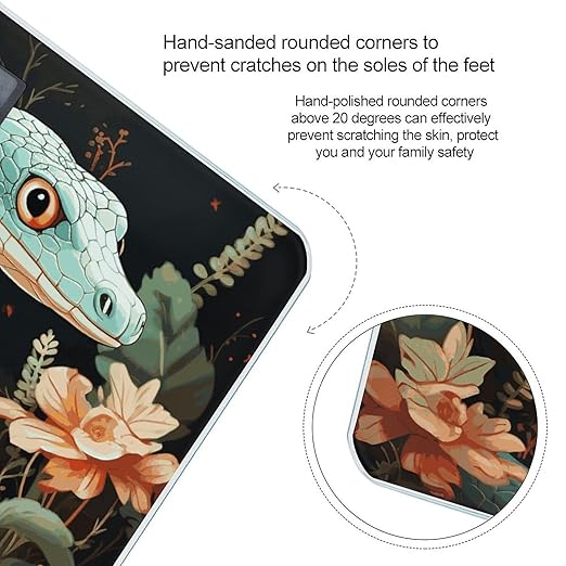 Snake and Flower Bathroom Scale for Body Weight Bathroom Weighing Scale with Backlit LCD Display Highly Accurate Measures Weight Up to 180kg
