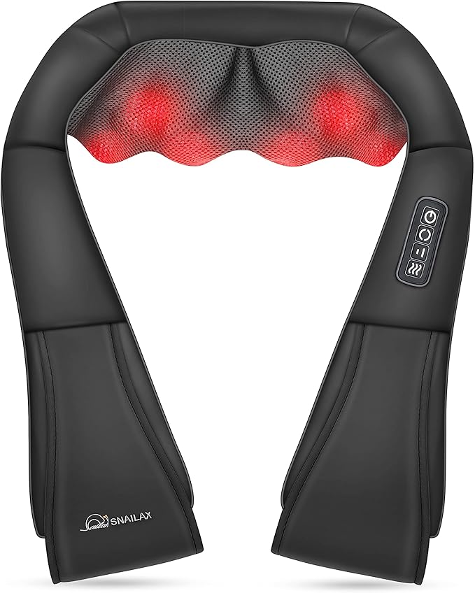 Snailax Vibration Back Massager with Heat &amp Shiatsu Neck and Shoulder Massager – Full-Body Massage Solution for Office Home