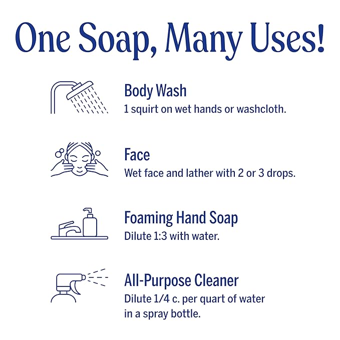 Dr. Bronner's Pure-Castile Magic Soap Liquid (Almond 1 Gallon) - Made with Regenerative Organic Certified Oils 18-in-1 Uses: Face Body Hair Laundry Pets and Dishes Concentrated Vegan Non-GMO