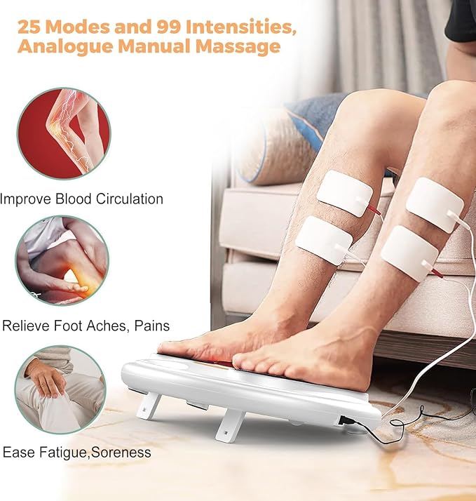 OSITO Foot Circulation Stimulator Improves Foot Circulation EMS Foot Massager &amp Body Therapy Machine Relieves Body Pain Neuropathy RLS Plantar Fasciitis