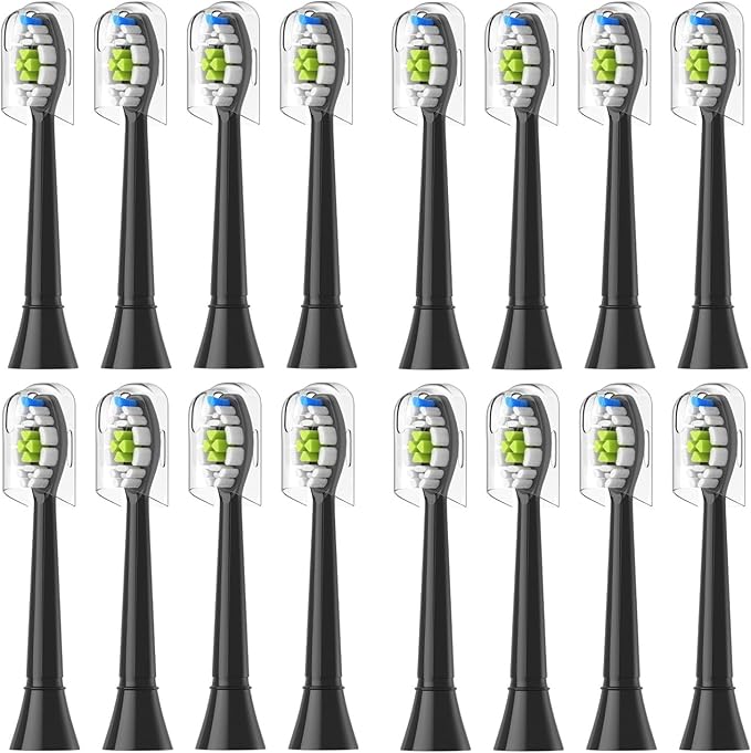 12-16pcs Replacement Toothbrush HeadsCompatible for with Soft Electric Brush Head 4100 6500 6100 7500 5(8White 8Black)