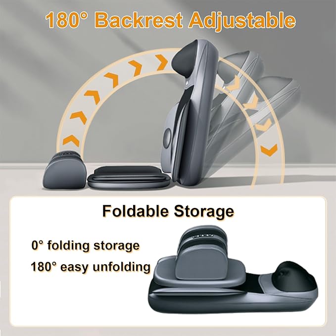 Lvrunben Shiatsu Back Massager with Heat 3D Kneading Massage Chair Pad Electric Massage Seat Cushion for Body NeckShoulder with Movable Multi-Function Leg and Foot Massager for 62-69 inches