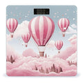 Pink Hot Air Balloon Bathroom Scale Large LCD Backlight Display Digital Scale Rounded Corners Body Scales Automatic Power On/Off Bathroom Scales for Home Bedrooms