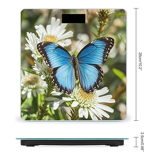 Blue Butterfly Small Smart Scale for Body Weight Accurate Bathroom Scale with LED Display Digital Weight Scales Weighing Machine High Precision Scales for Bath Home