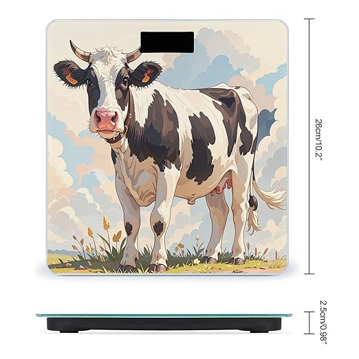 Dairy Cow Scale for Body Weight Accurate Digital Bathroom Scale Toughened Glass High Precision Scales Smart Weight Scales with Large LCD Backlight Display Weighing Machine