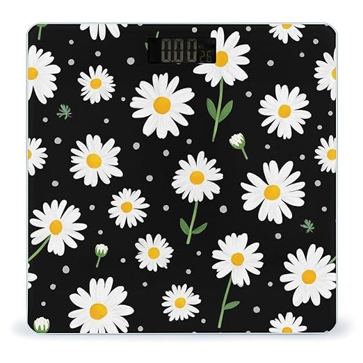 Smart Scale for Body Weight Digital Bathroom Weighing Scale Energy Saving Scale Daisy Flower Floral Polka Dot