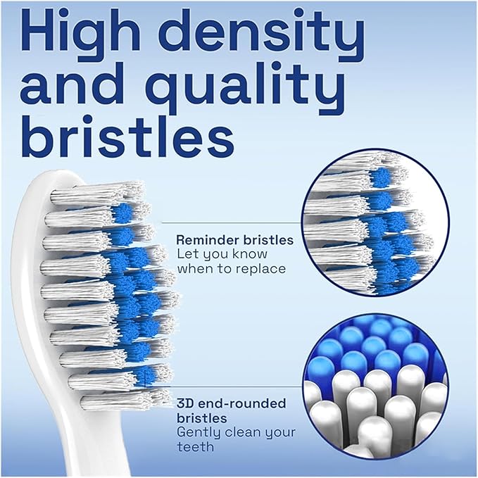 4/8/12/20 Pcs Soft Brush HeadsCompatible for Philips Electric Toothbrush Replacement Toothbrushes Head Refill for 1100 2100(White-4 Pcs)