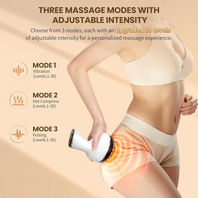 Lymphatic Drainage Massager &amp Anti Cellulite Massage Tool Helps Reduce Stretch Marks &amp Cellulite for Legs Arms &amp Belly Body Sculpting Machine with Microcurrent Light Heat &amp Vibra