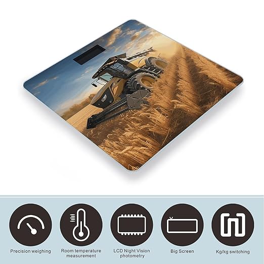 Farm Tractor Harvest Scale for Body Weight Accurate Digital Bathroom Scale Toughened Glass High Precision Scales Smart Weight Scales with Large LCD Backlight Display Weighing Machine