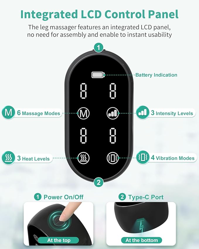 Medcursor Cordless Foot and Leg Massager with Heat Rechargeable Leg Massager for Circulation and Pain Relief After Exercise Portable Massager Boots for Home Office Gym Use