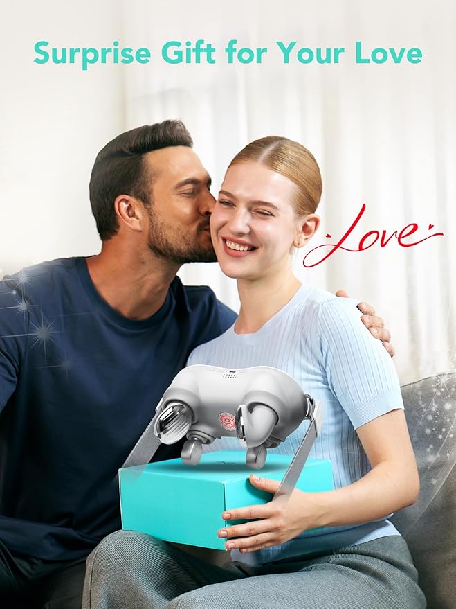 SKG H7 Neck Massager for Pain Relief Deep Tissue Shiatsu Neck and Shoulder Massager 4D Electric Kneading Massager with Heating Relax at Home Office Car Gift for Men Women Maye Musk's Choice