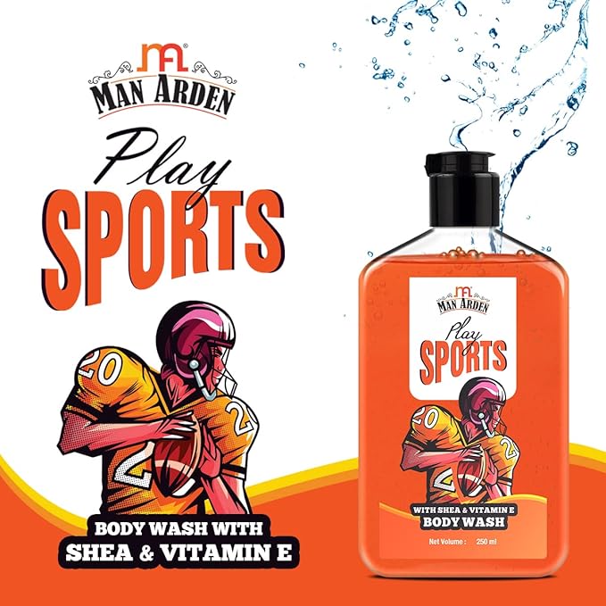 Man Arden Play Sports Luxury Body Wash Infused With Shea Butter &amp Vitamin E 250ml