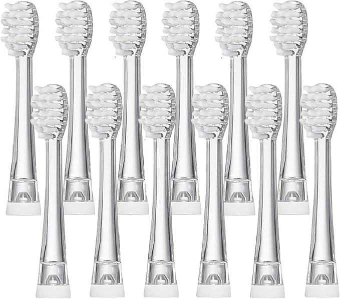 4/8/12/16 Pcs SG-831 Soft Bristle Replaceable Brush Heads Compatible for SG977/EK6/EK7/SG513 Electric Toothbrush Head(12 Pcs)