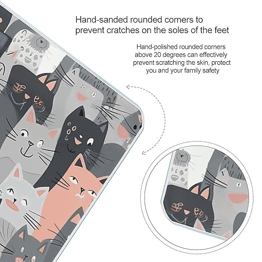 Cute Funny Grey Cats Pattern Scale for Body Weight Smart Scales Digital Bathroom Scale High Precision Weighing Scales with Large Display Weighing Machine for People