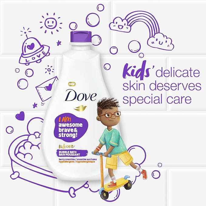 Dove Foaming Body Wash For Kids 4 Count Berry Smoothie Hypoallergenic Skin Care 13.5 oz