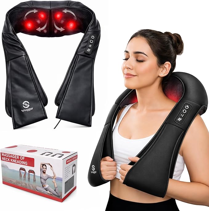 Neck Back and Shoulder Massager with Heat Neck Massager for Pain Relief Deep Tissue Electric Shiatsu Kneading Neck Massager with Heat for Home Office Stress Relief Muscle Relaxation