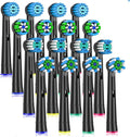 16Pack Replacement Brush HeadsCompatible for Oral BElectric Toothbrushes Floss Cross Action 3D Pro White Precision Standard Daily Clean(16Pack-White)