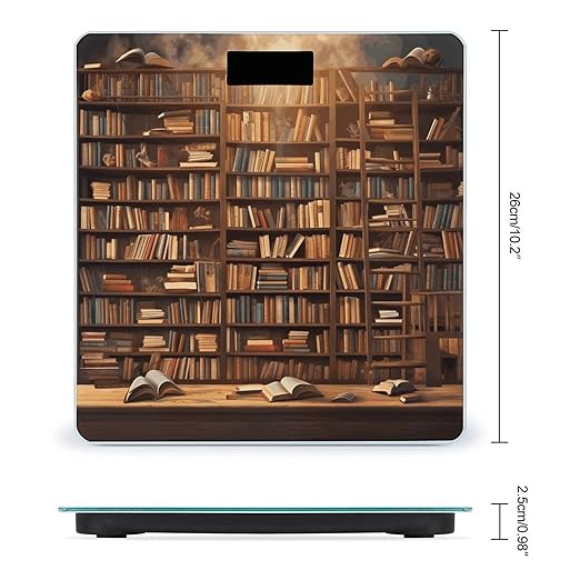 Books Bathroom Scale Automatic Power On/Off Body Scales LCD Backlight Display Square Digital Scale Rounded Corners Bathroom Scales for Home Bedrooms