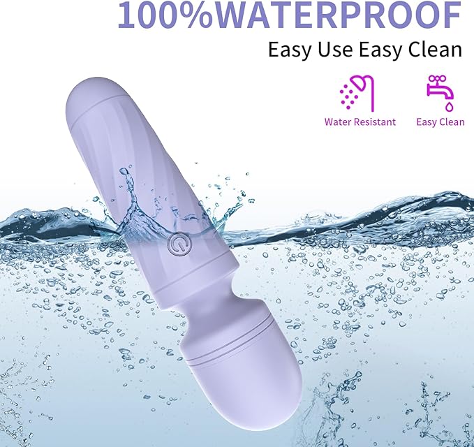 Handheld Personal Mini Massager Tool– Waterproof USB Rechargeable 10 Vibration - Perfect on Back Legs Hand Pains and Sports Recovery(Gray Purple)