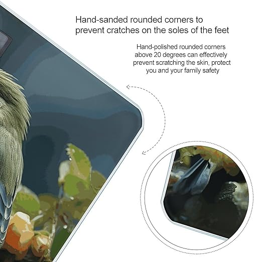 Green Leaves and Birds Scale for Body Weight Digital Bathroom Scale Accurate Smart Weight Scales with Large Display Weighing Machine High Precision Scales
