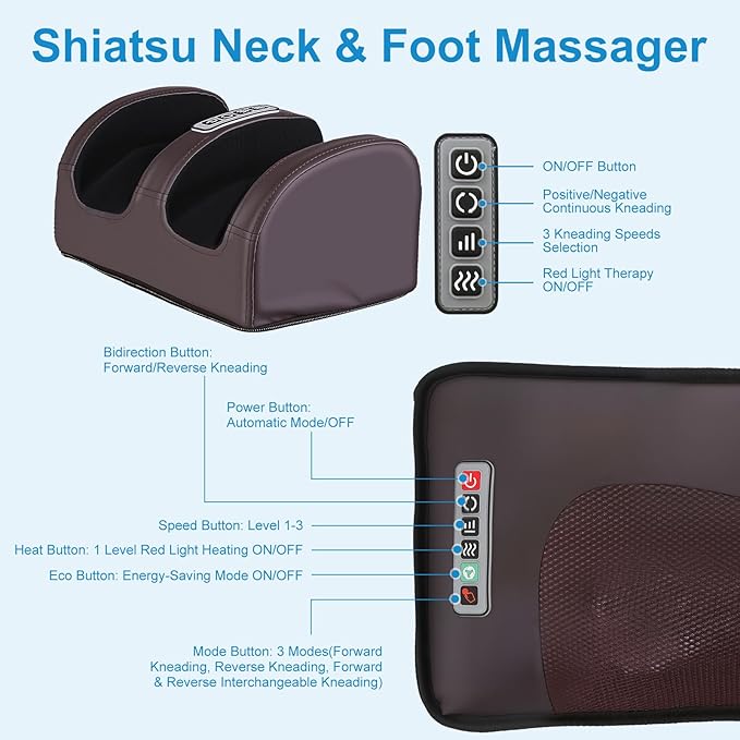 Moclever Full Body Massage Mat with HeatElectric Massage Pad for NeckBack Pain ReliefFoldable Cushion Mattress W/Timer &amp Adjustable Intensity Massager for Home or Office Use (PU Leather)