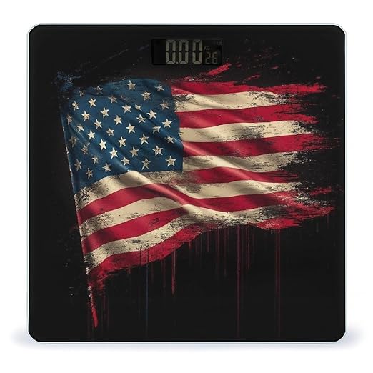 Smart Scale for Body Weight Automatic Switch Digital Bathroom Weighing Scale American Flag Art