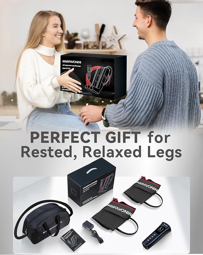 KingPavonini Leg Compression Massager for Circulation Professional Air Compression Boots Sequential Full Leg Massager for Circulation and Pain Relief FSA Recovery Boots for Athletes Men Women