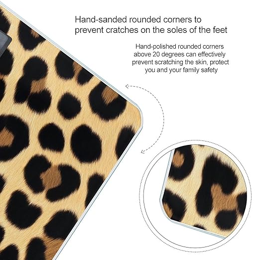 Men's Smart Scale for Body Weight Digital Bathroom Weighing Scale Automatic Switch Energy Saving Scale Compatible with Wild Animal Cheetah Leopard Print