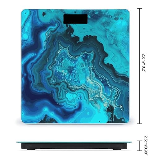 Bright Aqua Blue Turquoise Bathroom Scale for Body Weight Bathroom Weighing Scales with Back Lit LED Display Sturdy Tempered Glass Body Weight Bathroom Scale 400lb Weighing