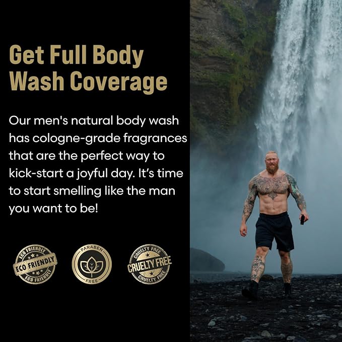 The Beard Struggle Men's Body Wash Hoenir's Poem - Gold Collection - Skin Cleaning Agent - Natural Body Wash - Shower Gel Liquid Soap - 240 mL / 8 US. fl. oz.