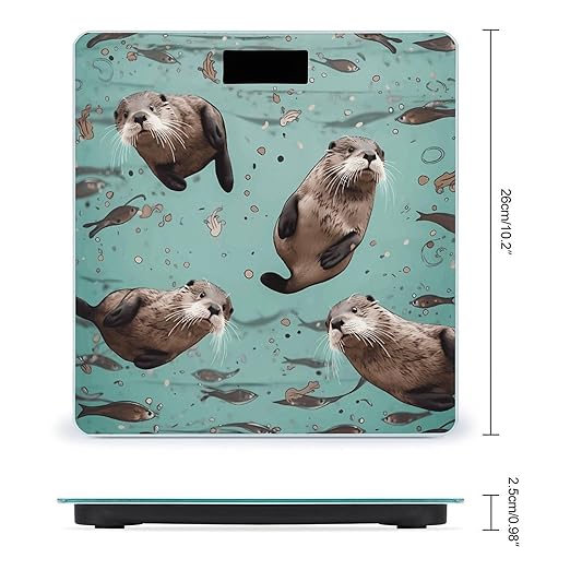 Otters Scale for Body Weight Accurate Digital Bathroom Scale Toughened Glass High Precision Scales Smart Weight Scales with Large LCD Backlight Display Weighing Machine