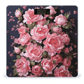 Peony Flowers Scale for Body Weight Anti-Slip Digital Bathroom Scale Sturdy Toughened Glass Weighing Scales High Precision Safe Rounded Corners Smart Scales