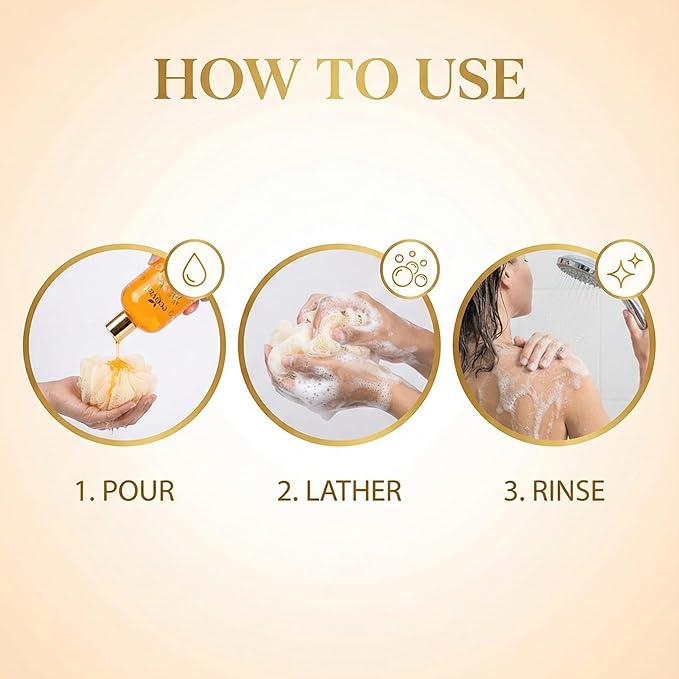 Glossify Mandarin Orange Luxury Shower Gel Deep Cleansing Formula with Aloe Vera and Vitamin E 300ml